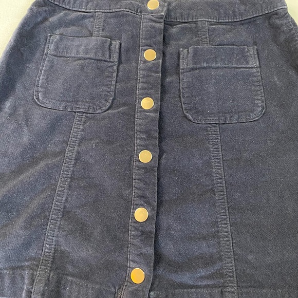 Urban Outfitters Sz XS Blue Velvet Snap Front A-Line Mini Skirt. - Picture 4 of 10